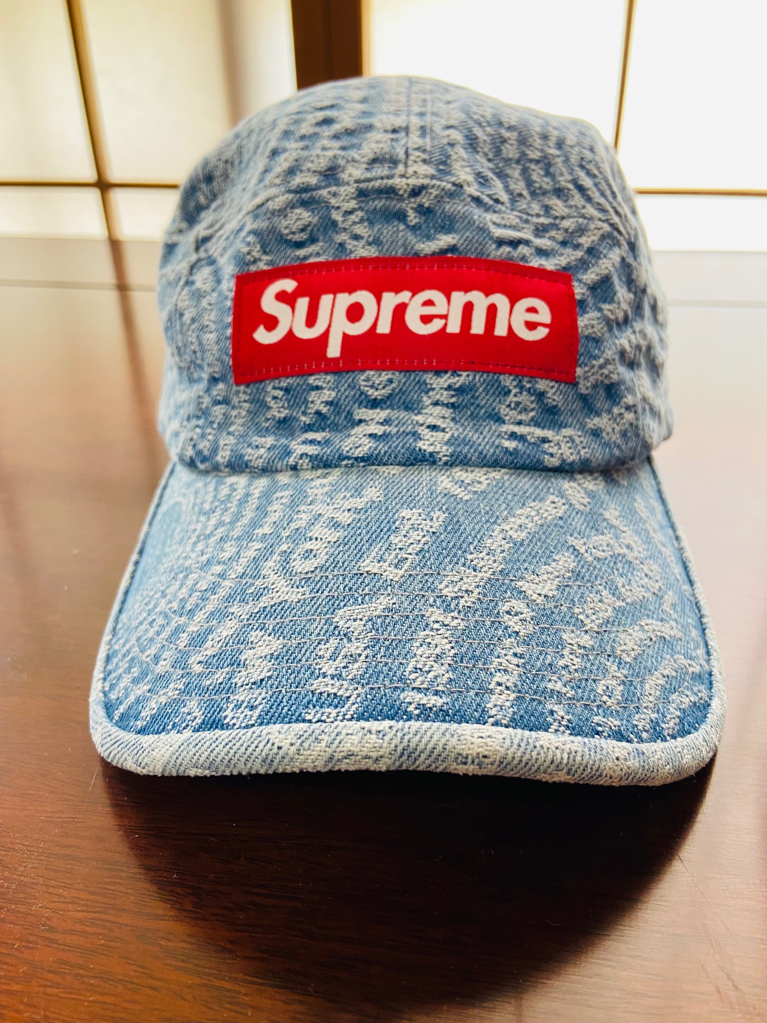 Supreme Circles Jacquard Denim Camp Cap "Blue"