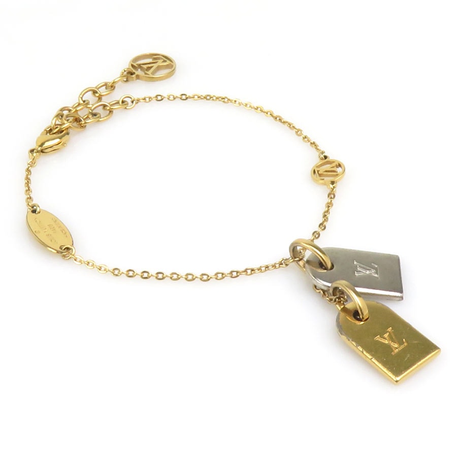 ルイ ヴィトン LOUIS VUITTON ブレスレット ブレスレット ナノグラム メタル ゴールド/シルバー レディース M63142【中古】 56899a