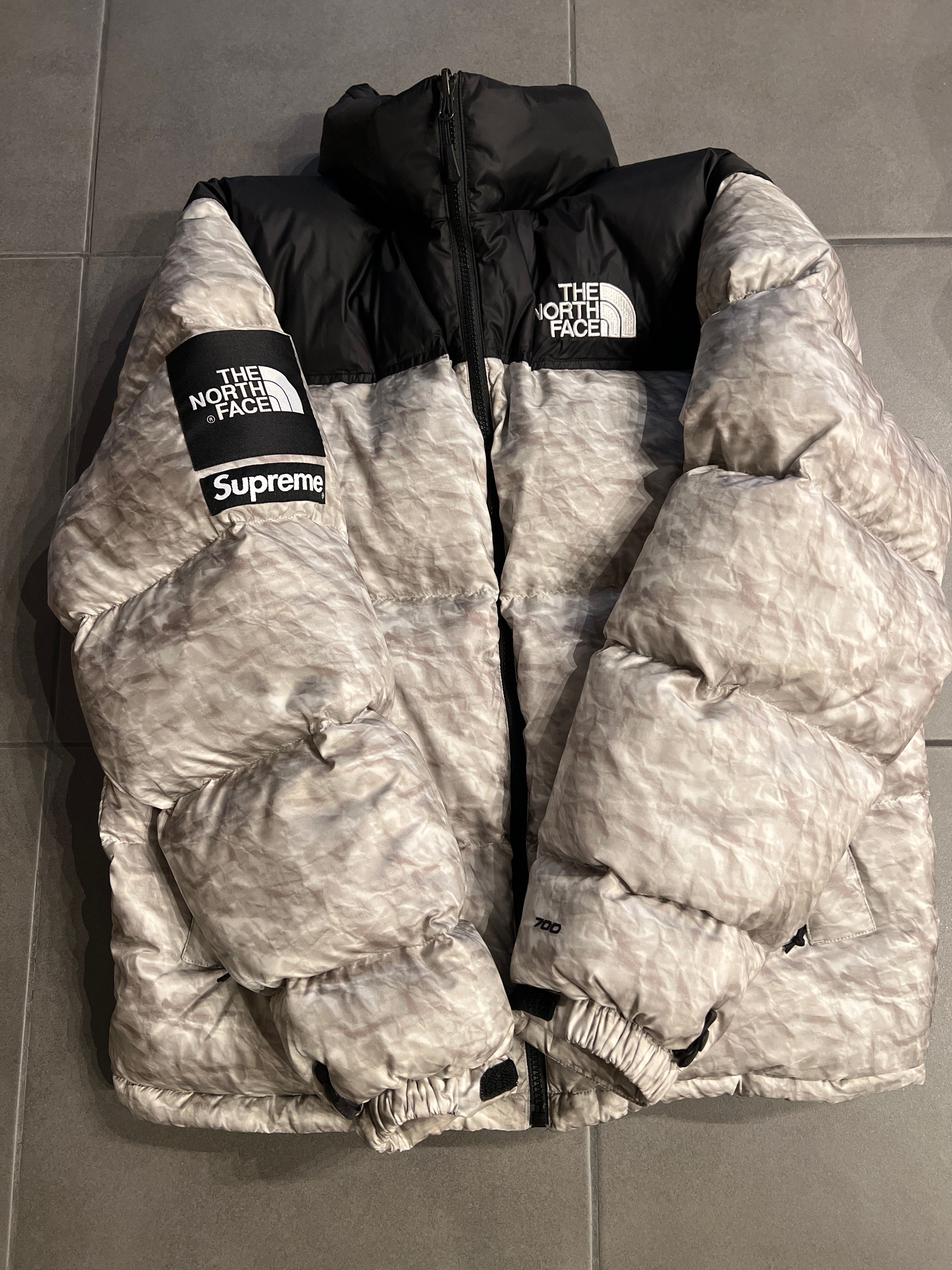 Supreme x The North Face Nuptse Jacket "White Paper Print"