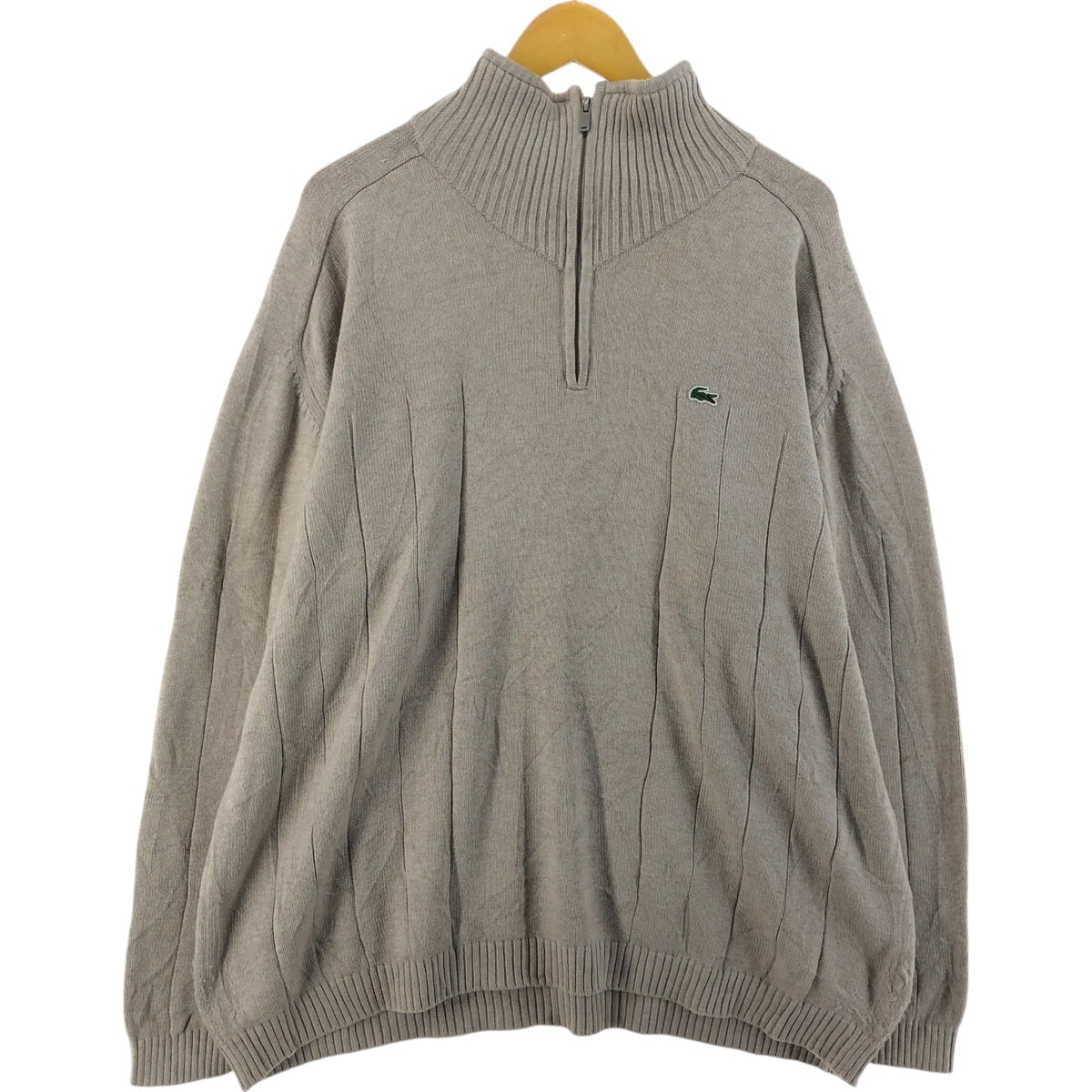 古着 ラコステ LACOSTE コットンニットハーフジップセーター エルボーパッチ メンズXXL相当/eaa501590 【中古】 【250309】/eaa501590