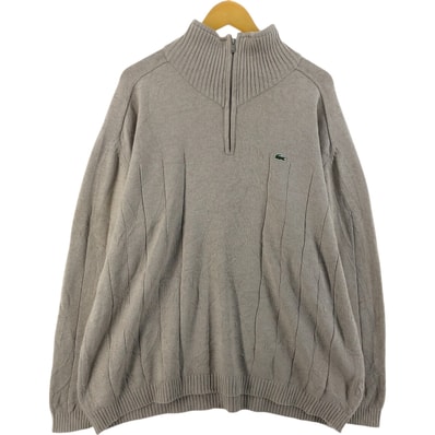 古着 ラコステ LACOSTE コットンニットハーフジップセーター エルボーパッチ メンズXXL相当/eaa501590 【中古】 【250309】/eaa501590
