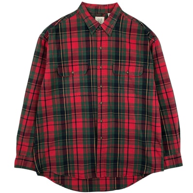 古着 90年代 ギャップ GAP オールドギャップ 長袖 コットンチェックシャツ メンズL相当 ヴィンテージ/eaa614082