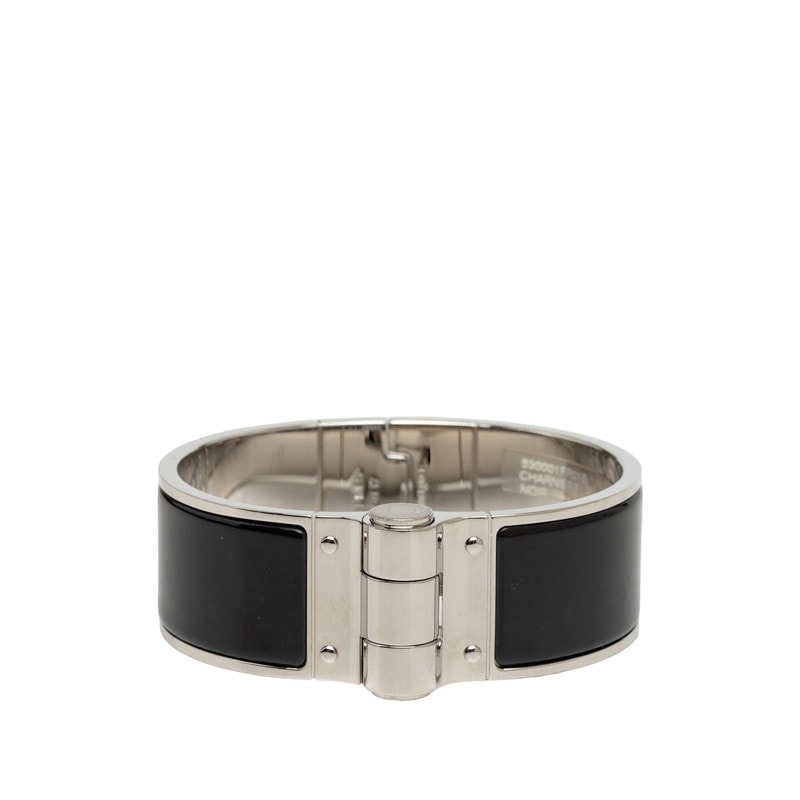エルメス シャニエール ブレスレット バングル シルバー ブラック ノワール メタル エナメル レディース HERMES 【中古】