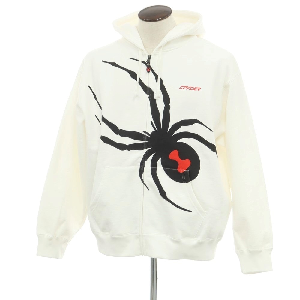 【中古】シュプリーム Supreme 2024年秋冬 Spyder Zip Up Hooded Sweatshirt ジップアップ パーカー ホワイト【サイズL】【メンズ】