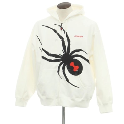 【中古】シュプリーム Supreme 2024年秋冬 Spyder Zip Up Hooded Sweatshirt ジップアップ パーカー ホワイト【サイズL】【メンズ】