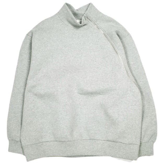 新品 DRIES VAN NOTEN ドリスヴァンノッテン 24AW HUMY 9622 W.K.SWEATER ラウンドジップ ボンディングスウェット 242-011174-9622-813 M GREY MELANGE トレーナー 定価129,800円