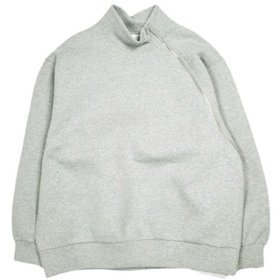 新品 DRIES VAN NOTEN ドリスヴァンノッテン 24AW HUMY 9622 W.K.SWEATER ラウンドジップ ボンディングスウェット 242-011174-9622-813 M GREY MELANGE トレーナー 定価129,800円