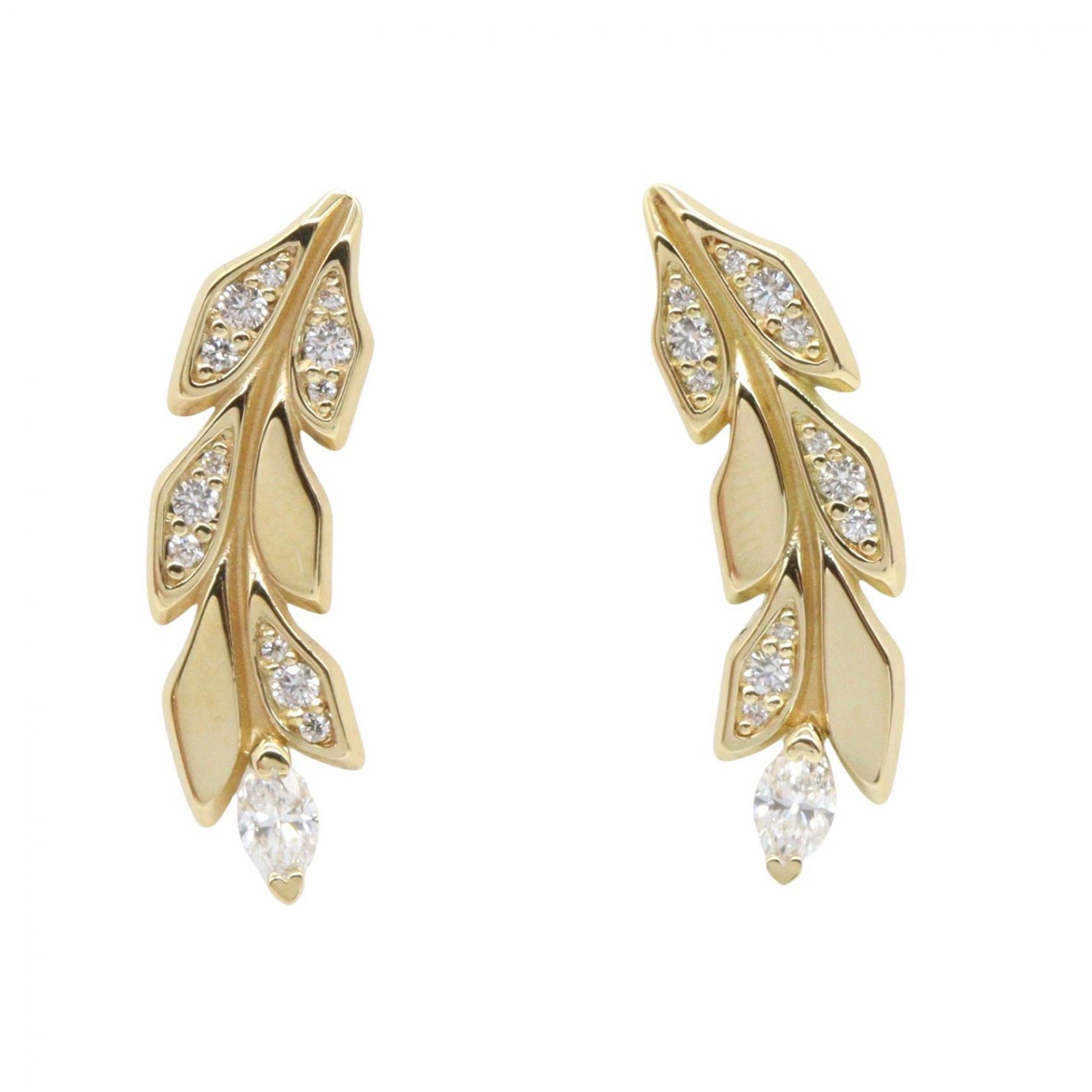 ティファニー TIFFANY&CO ヴィクトリア ヴァインクライマー ピアス ピアス ジュエリー K18(イエローゴールド) ダイヤモンド レディース ゴールド系 / クリア系 【中古】