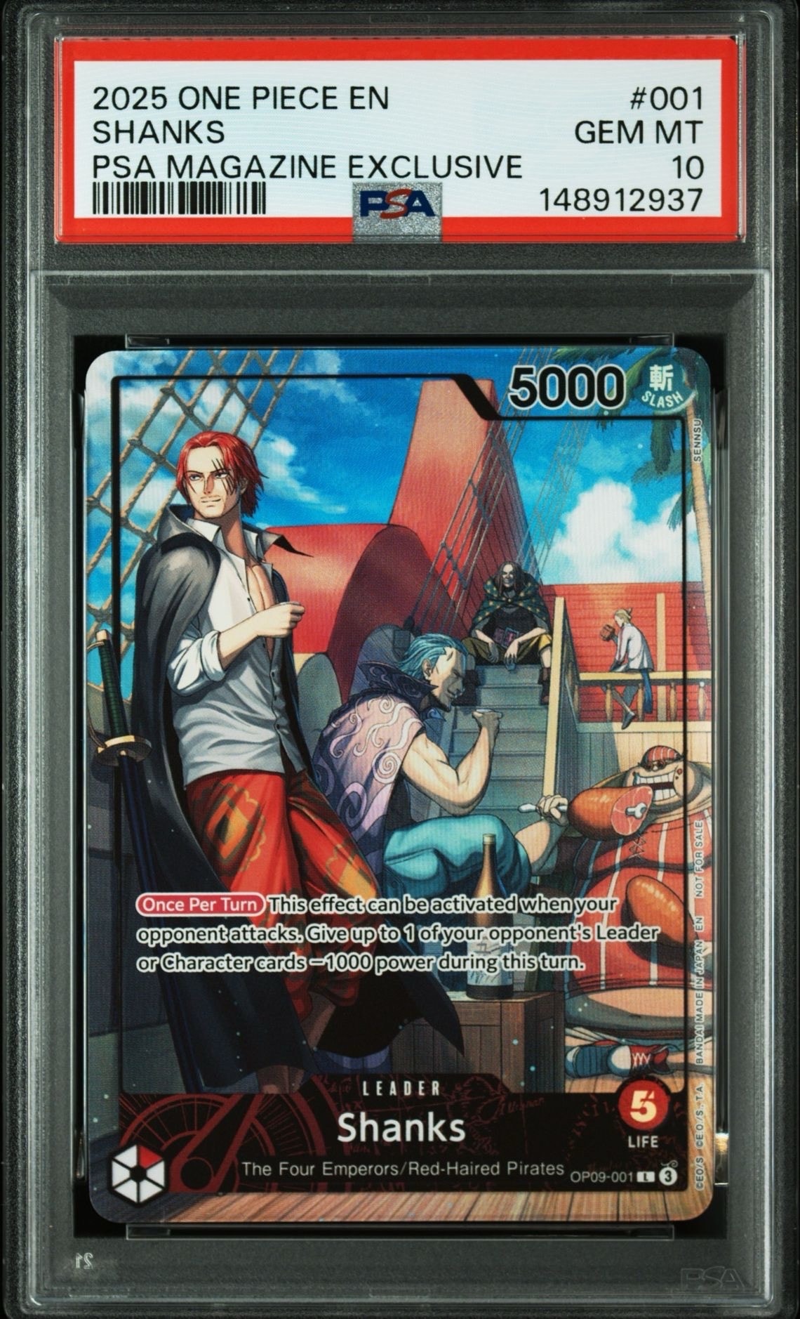 シャンクス L [OP09-001]【英語版】(プロモーションカード「PSA限定コラボプロモカード」)