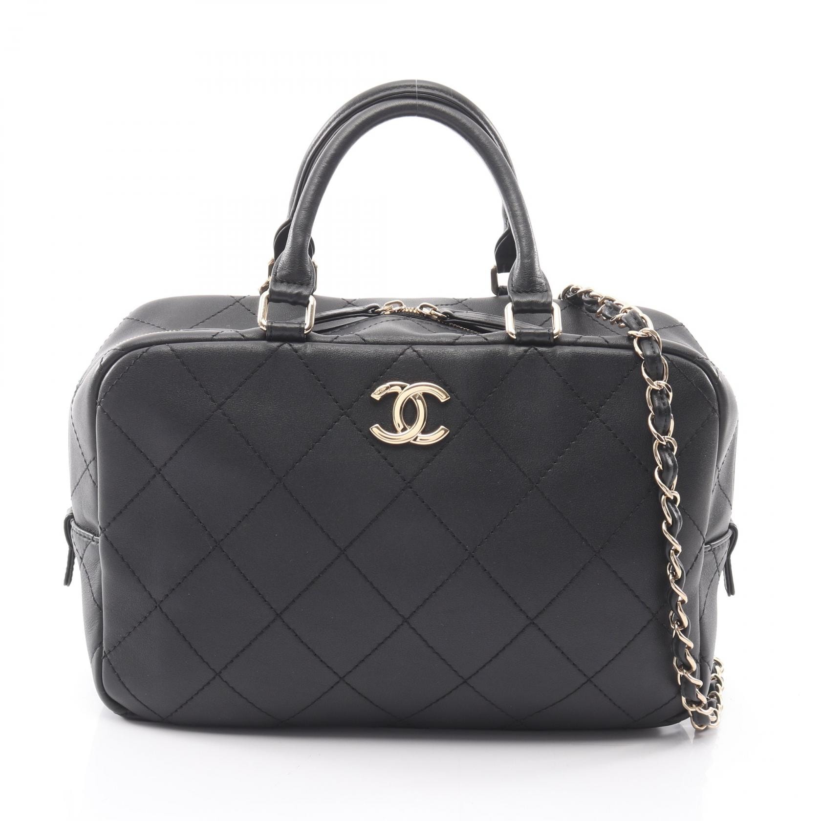 シャネル CHANEL マトラッセ 2WAY ハンドバッグ バッグ レザー レディース ブラック系 【中古】
