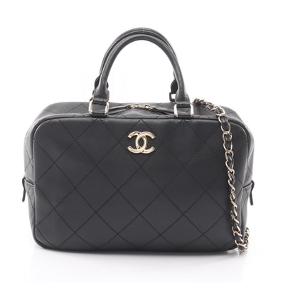 シャネル CHANEL マトラッセ 2WAY ハンドバッグ バッグ レザー レディース ブラック系 【中古】