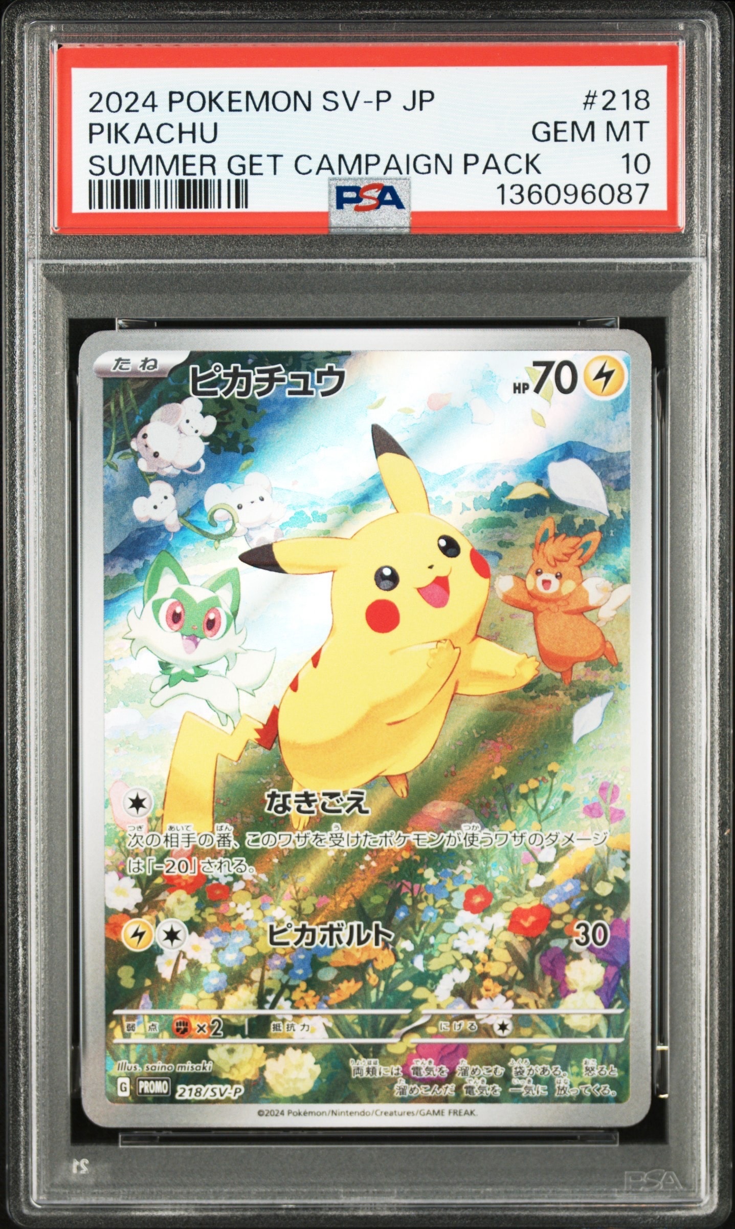 ピカチュウ P [SV-P 218](プロモカードパック「ポケカの夏がキタ!プロモカードGetキャンペーン!」)