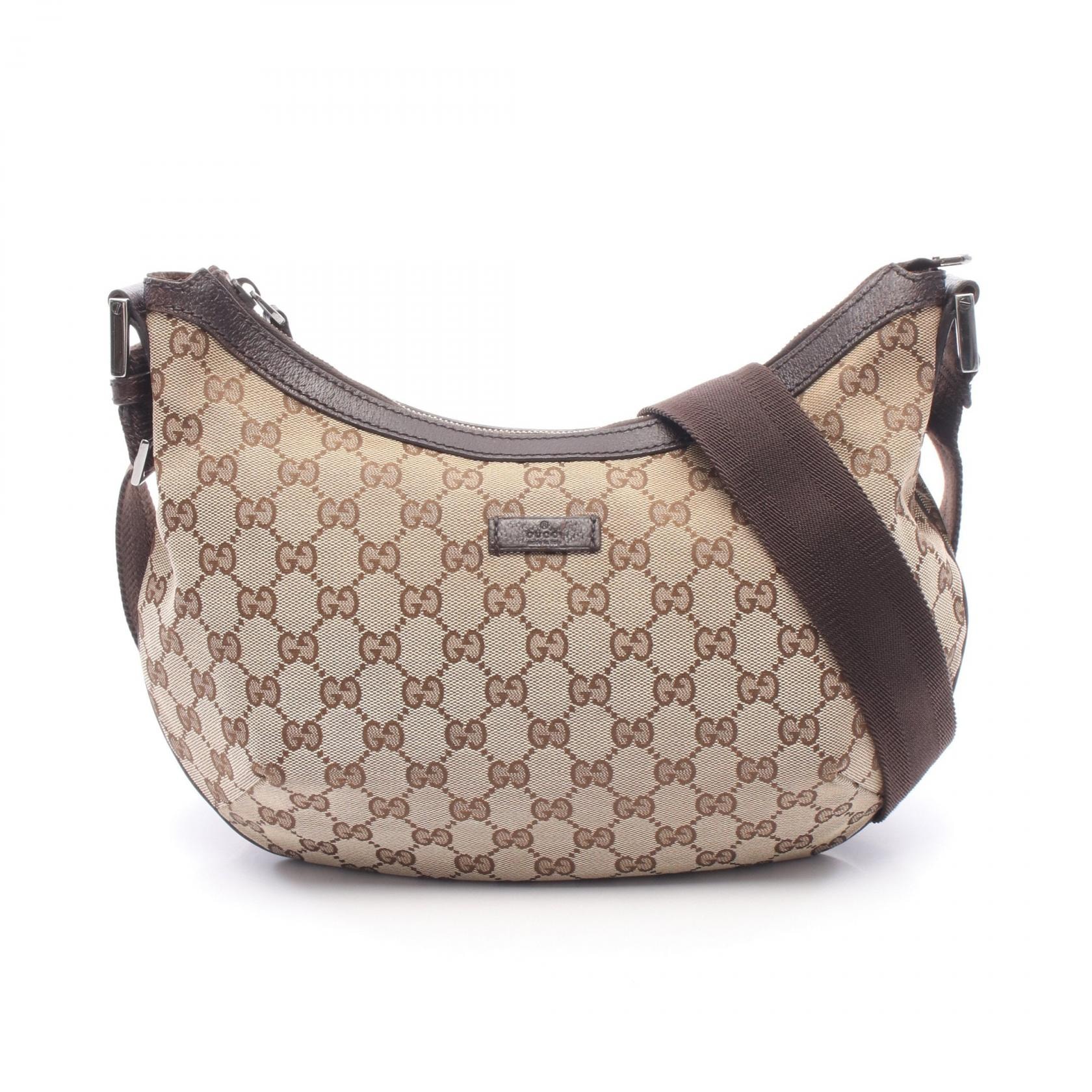 グッチ GUCCI GGキャンバス ショルダーバッグ バッグ キャンバス レザー レディース ベージュ系 / ブラウン系 181092 【中古】