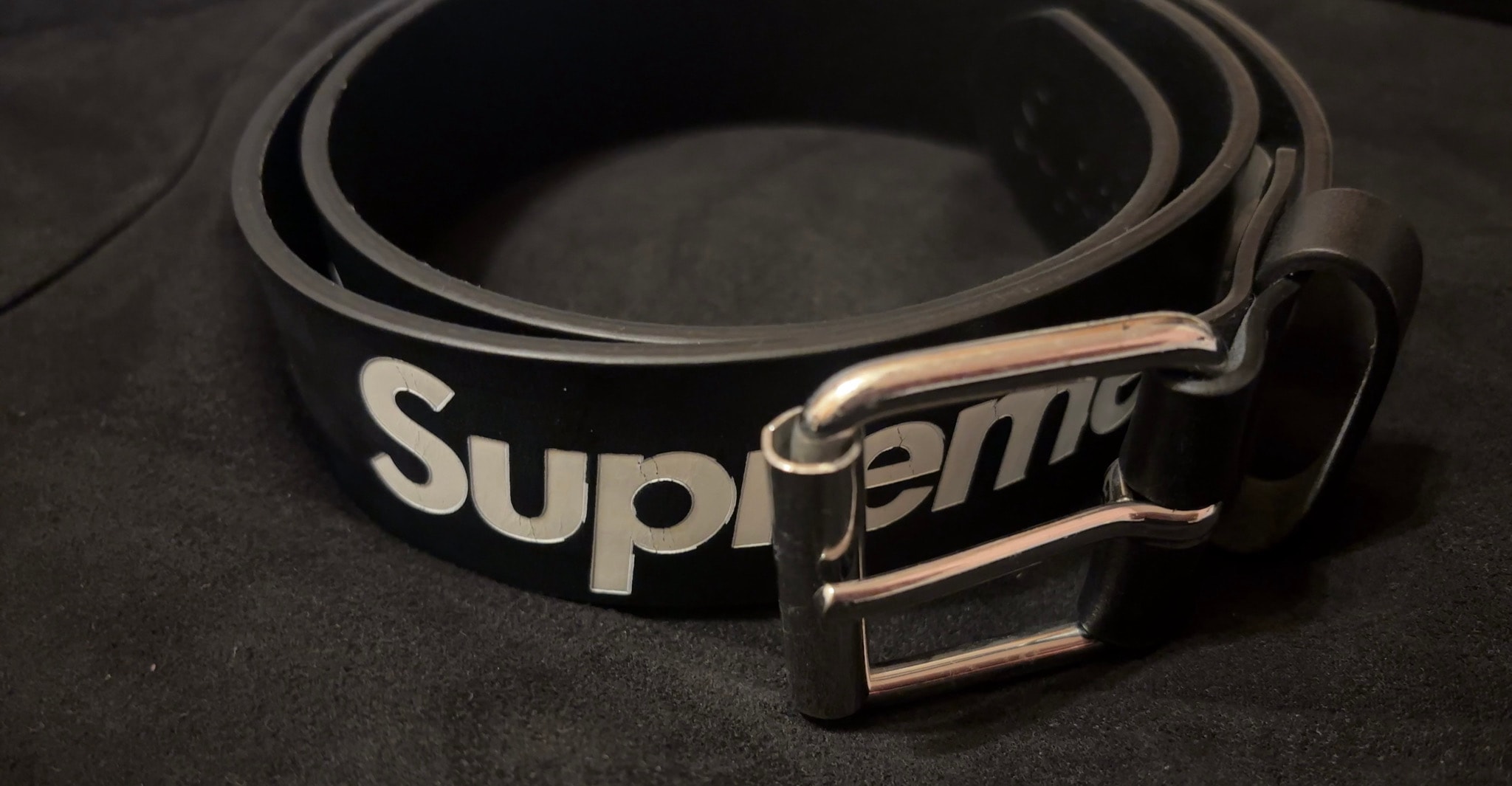 Supreme Repeat Leather Belt (25FW) "Black"
