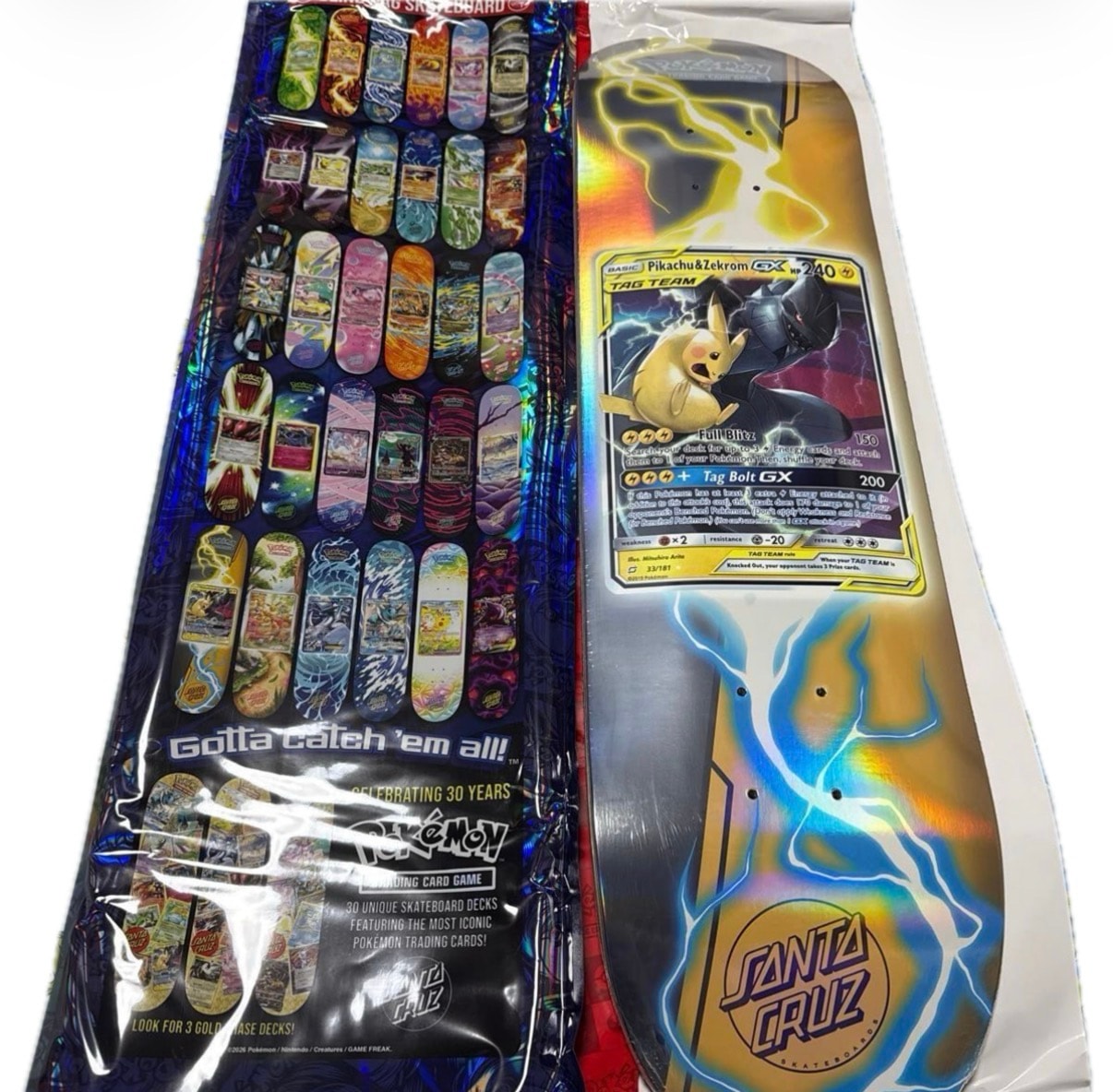 Santa Cruz -Pokemon- Pokemon TCG  30th Anniversary Skateboard Deck Blind Bag