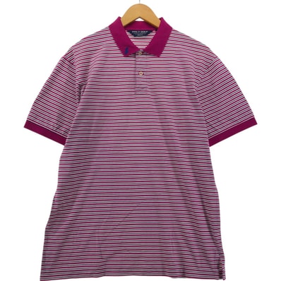 古着 ラルフローレン Ralph Lauren POLO GOLF ポロゴルフ PRO FIT 半袖 ボーダー ポロシャツ メンズM相当/eaa554842