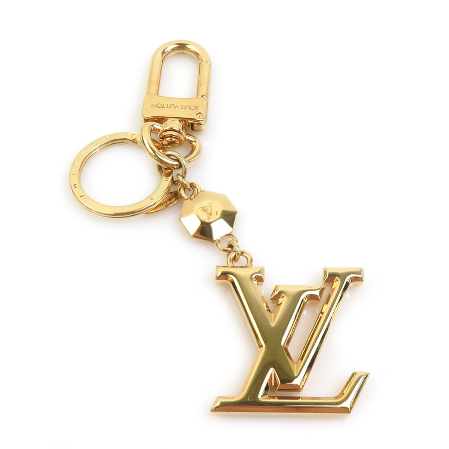 ルイ ヴィトン LOUIS VUITTON チャーム キーリング ポルトクレ LV ファセット メタル ゴールド ユニセックス M65216【中古】 h32410a