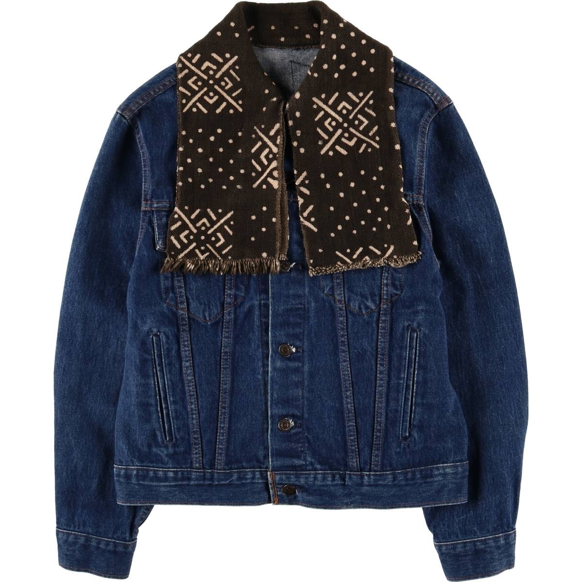 古着 ~90年代 リーバイス Levi's 総柄 カスタム デニムジャケット Gジャン カナダ製 メンズM相当 ヴィンテージ/eaa584019