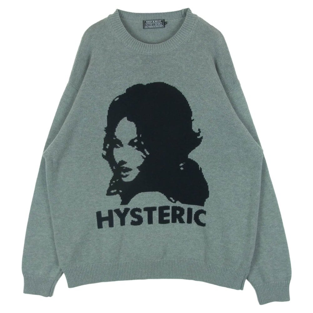 HYSTERIC GLAMOUR ヒステリックグラマー 02241NS01 WOMAN HEAD セーター ニット 中国製 グレー系 L【中古】