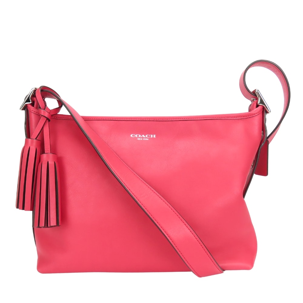 【中古】 コーチ ショルダーバッグ フリンジ 25355 レザー ホットピンク 斜め掛け シンプル カジュアル 普段使い レディース 女性 COACH