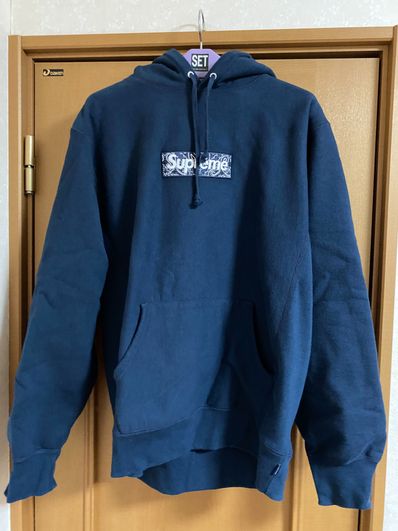 Supreme Bandana Box Logo Hooded Sweatshirt "Navy"