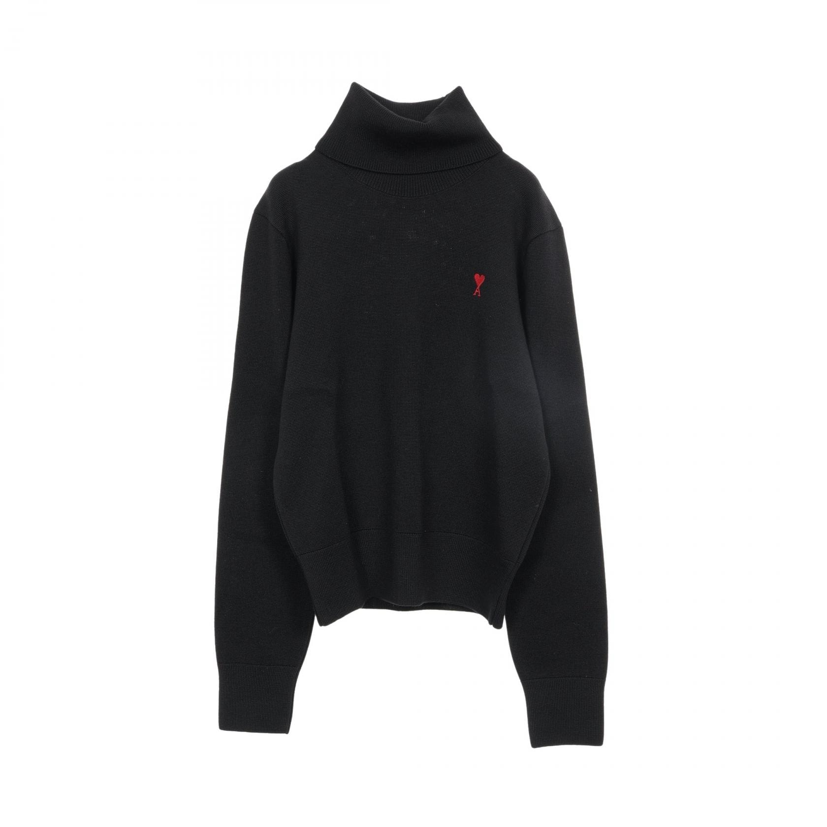 アミ AMI ロゴ刺繡 タートルネック セーター ニット 衣料品 トップス ウール レディース ブラック系 FKS827001009XS 【新品】