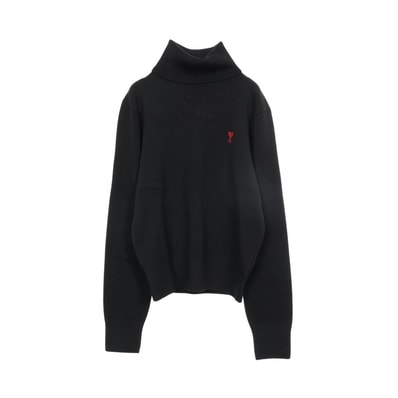 アミ AMI ロゴ刺繡 タートルネック セーター ニット 衣料品 トップス ウール レディース ブラック系 FKS827001009XS 【新品】