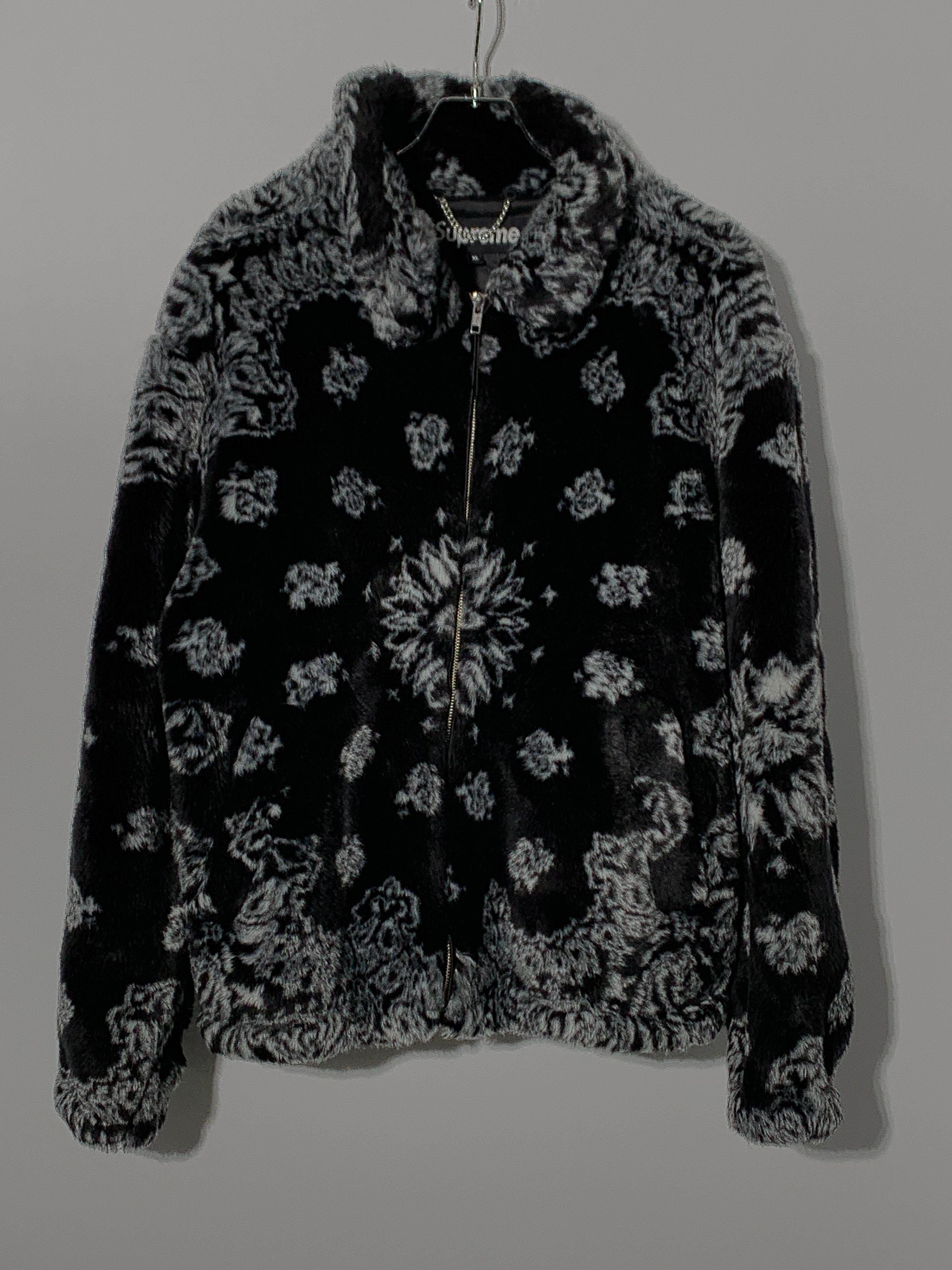 Supreme Bandana Faux Fur Bomber Jacket "Black"