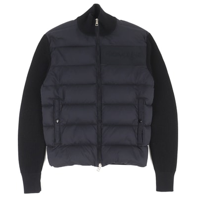 極美品 モンクレール ダウンジャケット CARDIGAN TRICOT ブラック