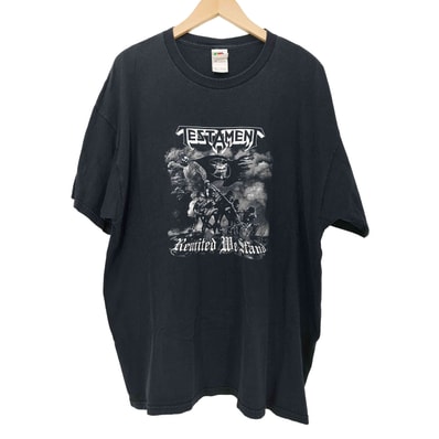 00s Renited We Stand スラッシュメタル バンド アートワーク プリント S/S Tシャツ【1142964874309】