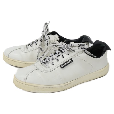 シャネル G34085 カーフスキン クラシック ロゴシューレース ローカットスニーカー 38