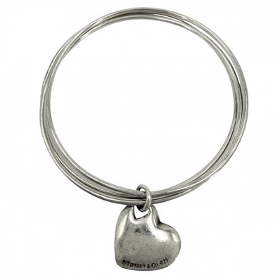 TIFFANY&Co. ティファニー バングル ブレスレット ハート ジュエリー アクセサリー 3連 シルバー925 レディース 約22.6g【中古品】