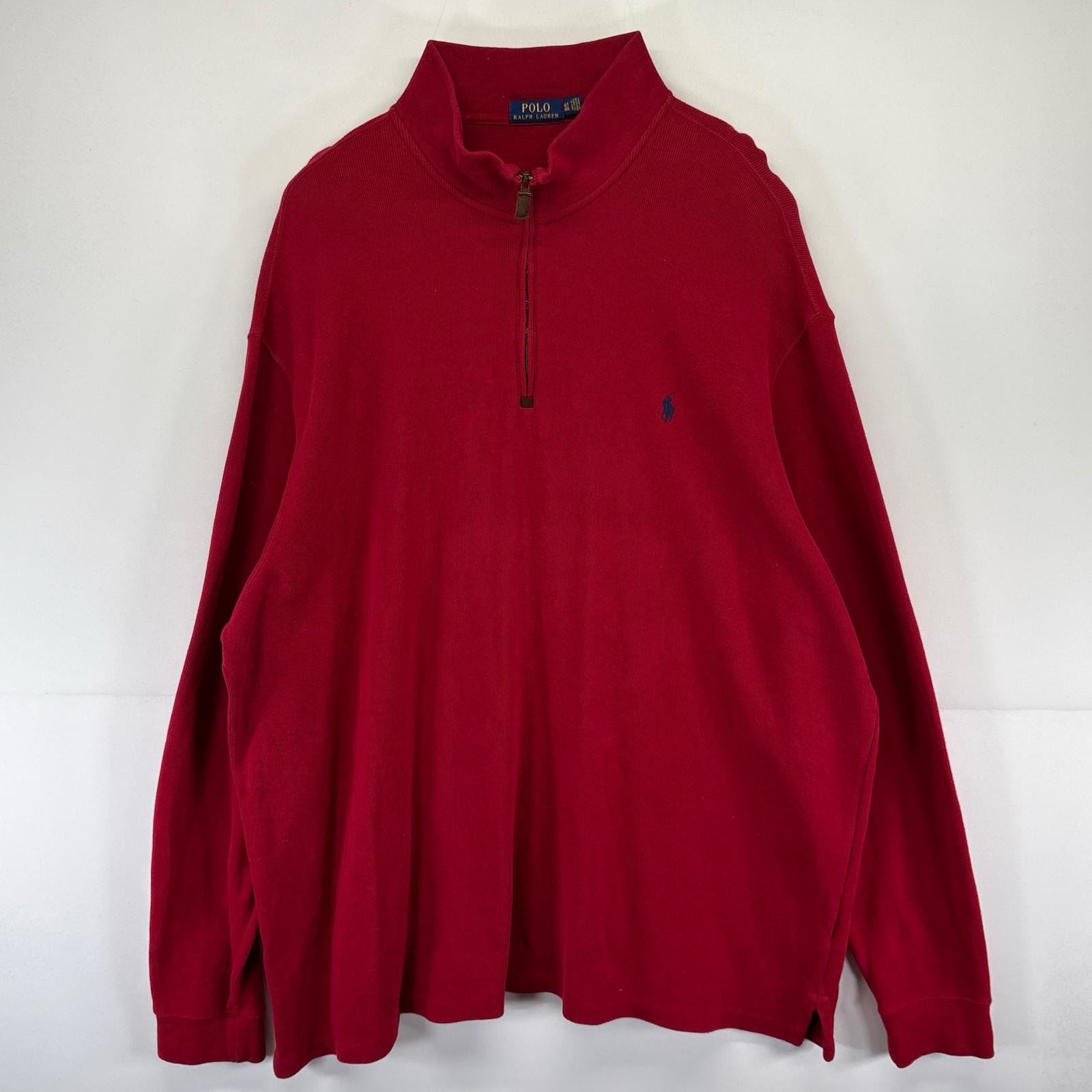 古着 ポロ・ラルフローレン POLO RALPH LAUREN スウェット ワンポイントロゴ 大きいサイズ トレーナー ニット 3XL レッド系 メンズ