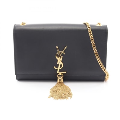 サンローランパリ SAINT LAURENT PARIS ケイト モノグラム ショルダーバッグ バッグ レザー レディース ブラック系 354119 【中古】