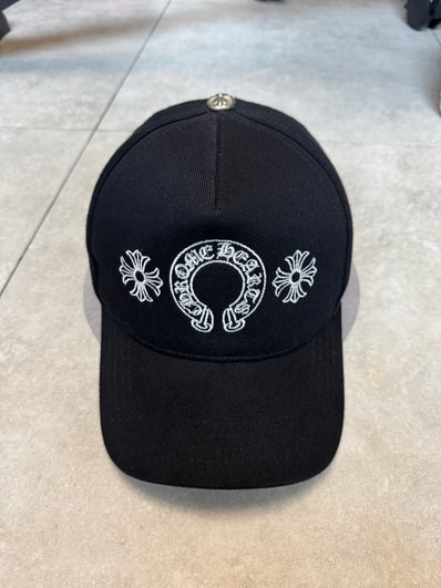 Chrome Hearts Baseball Cap Horseshoe & Cross "Black/White"
