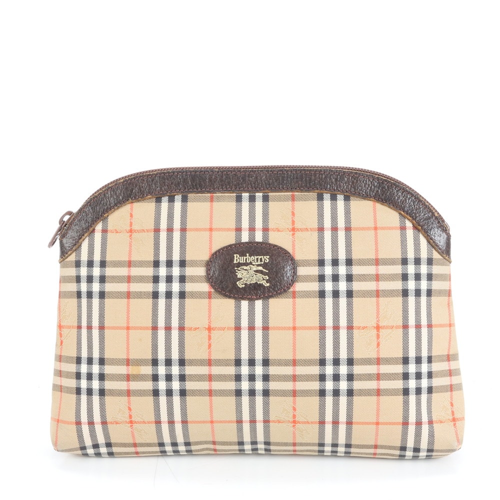 バーバリー　ポーチ　ノバチェック　シャドーホース　メイクポーチ　ベージュ Burberry バーバリー ノバチェック ポーチ シャドーホース