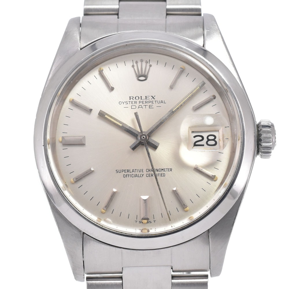 ロレックス ROLEX 1500 ヴィンテージ オイスターパーペチュアル デイト Cal.1570 シルバー 自動巻き メンズ 良品 腕時計 L#150719