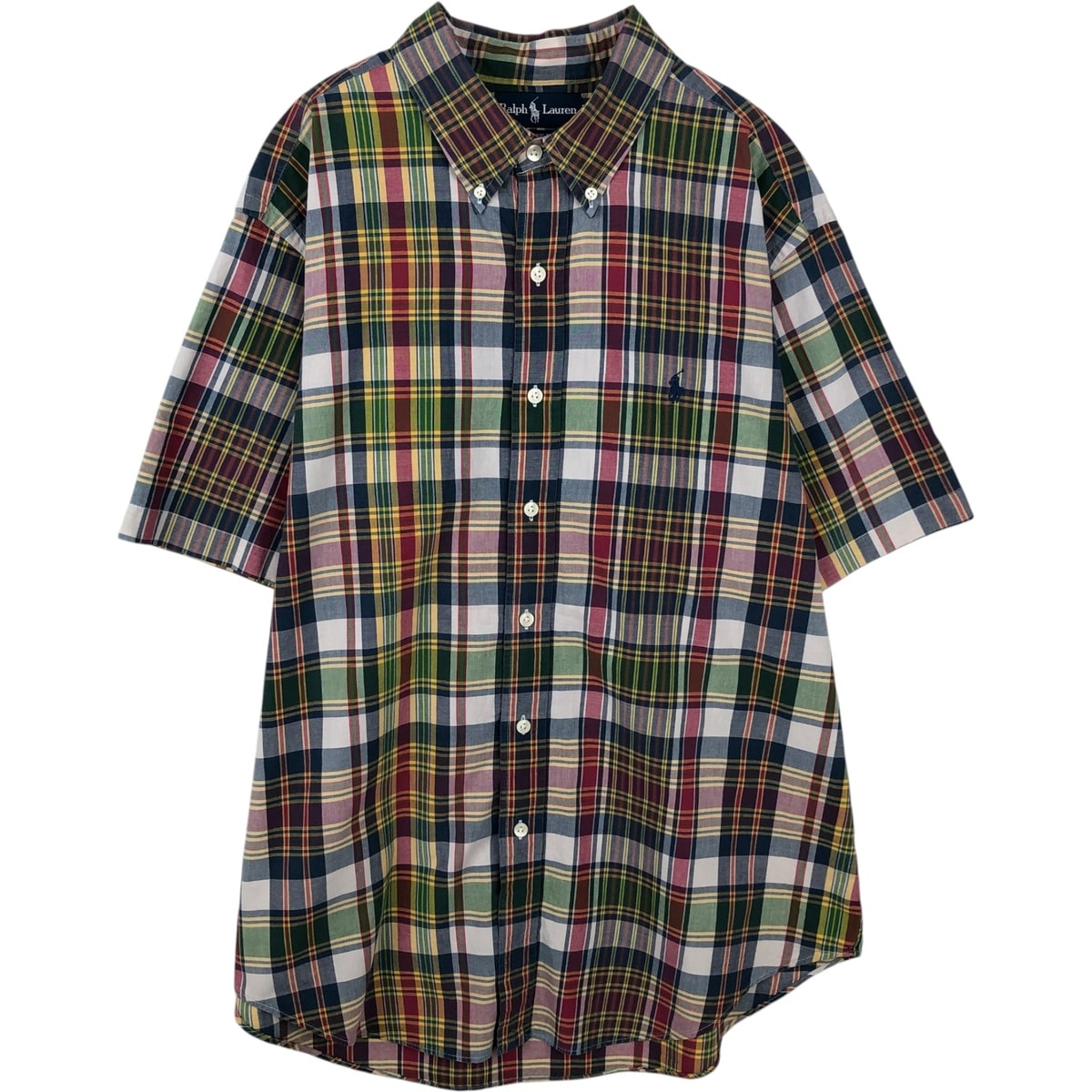 古着 ラルフローレン Ralph Lauren CLASSIC FIT 半袖 ボタンダウン チェックシャツ メンズXL相当/eaa643981
