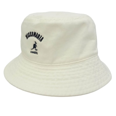WACKO MARIA ワコマリア KANGOL カンゴール 26SS 26SS-WMA-HA01 WASHED BUCKET ウォッシュドコットン ロゴ刺繍 バケットハット 帽子 ホワイト系 L【中古】