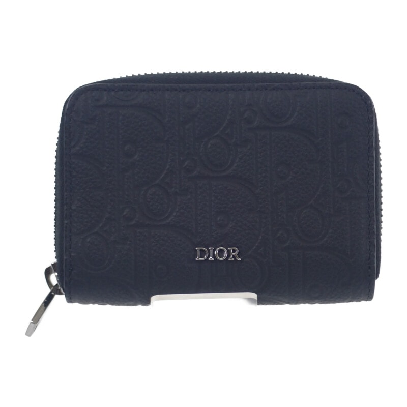 ディオール Dior グラビティ ジップ 2ESBC316FLG_H00N コインケース カーフ ブラック シルバー金具 レディース メンズ【中古】【Aランク】
