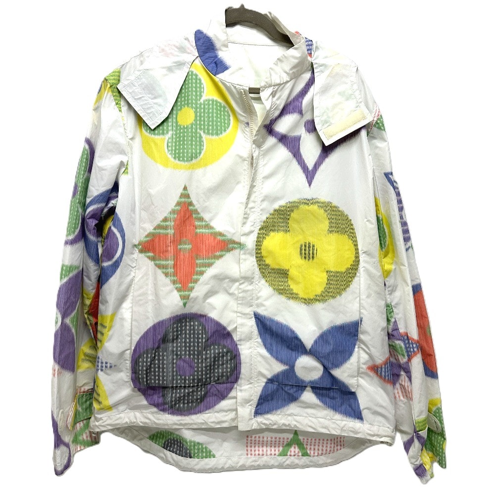ルイヴィトン LOUIS VUITTON ウィンドブレーカー マルチカラーモノグラム Wファスナーアウター フード ジャケット アパレル シャカシャカ ブルゾン ポリエステル マルチカラー