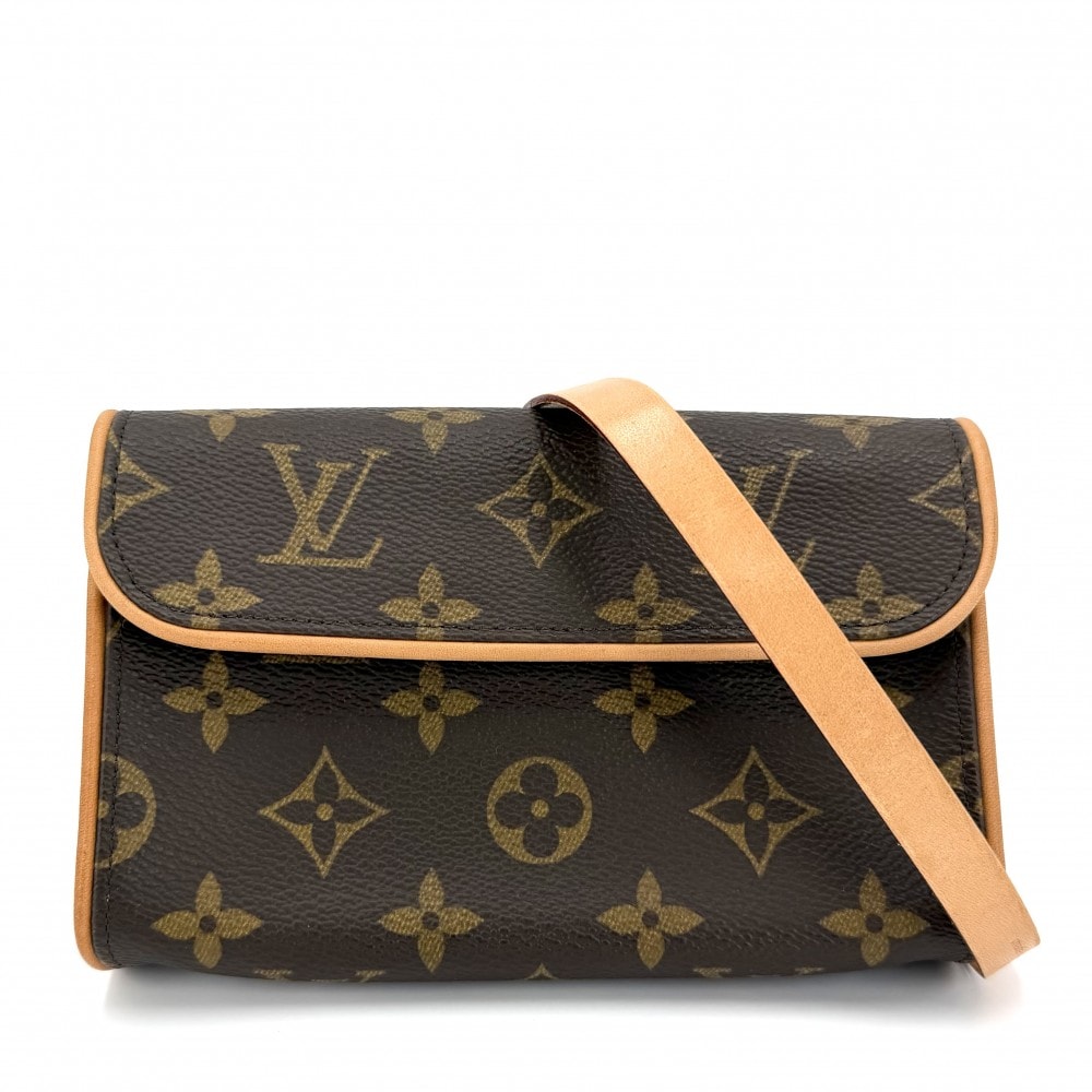 LOUIS VUITTON ルイヴィトン ウエストバッグ モノグラム ポシェットフロランティーヌ ボディバッグ ウエストポーチ Sベルト M51855    ブラウン 茶 ゴールド金具 レディース【中古品】