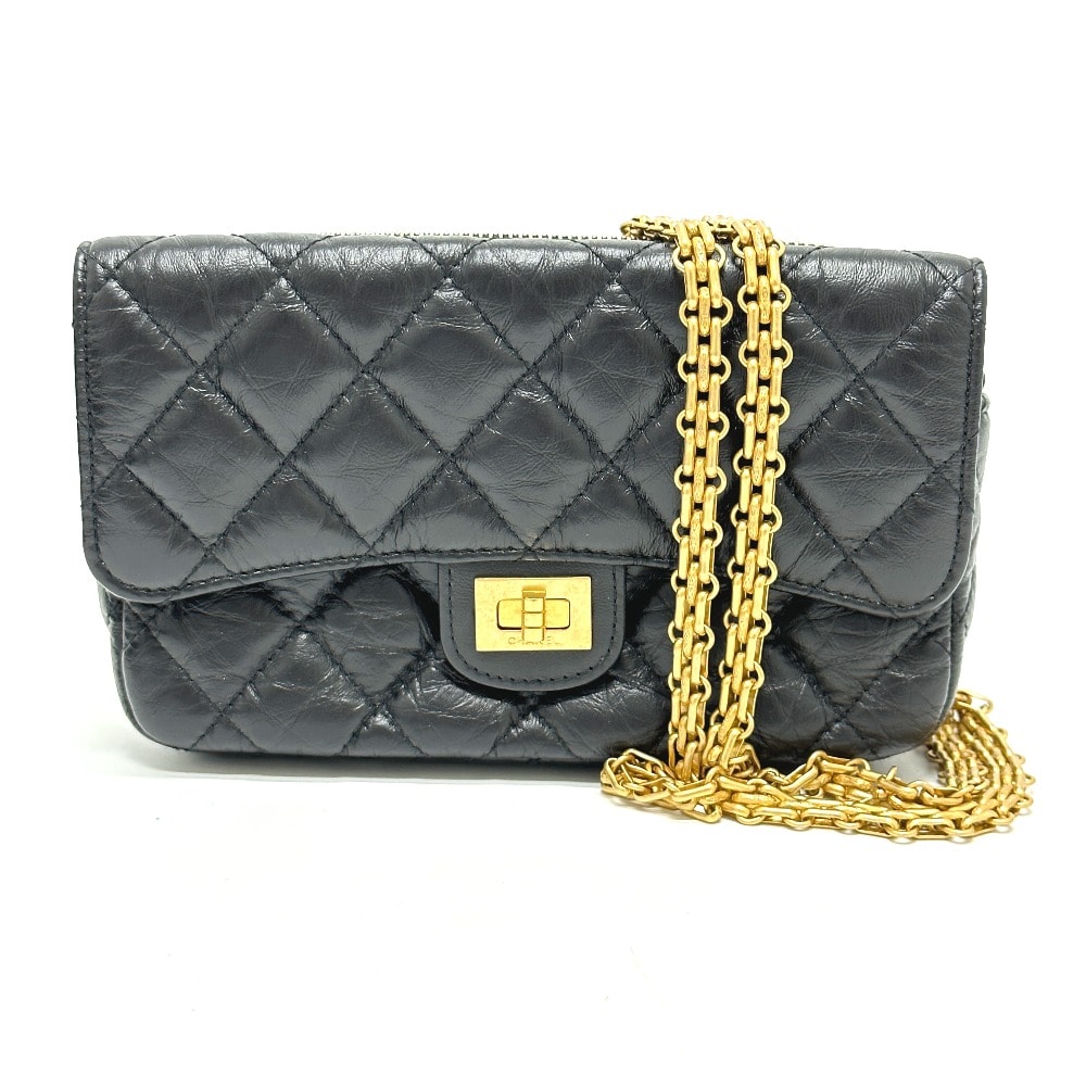 シャネル CHANEL マトラッセ チェーンウォレット AP2215 2.55 マドモアゼル 肩掛け カバン ショルダーバッグ カーフスキン ブラック 未使用