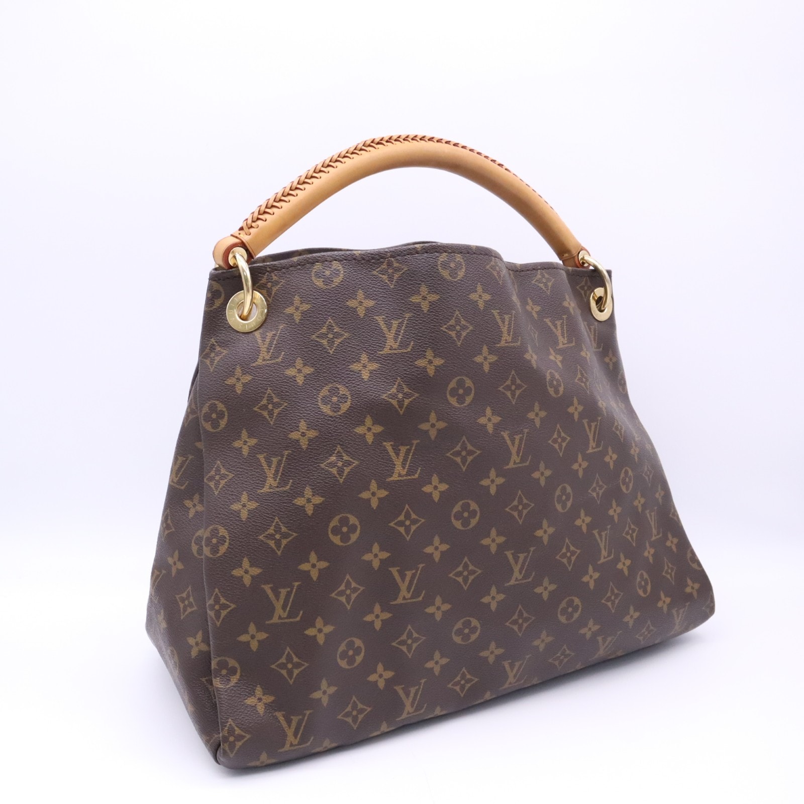 LOUIS VUITTON ルイ・ヴィトン モノグラム アーツィーMM M40249 ハンドバッグ ブラウン ベージュ コーティングキャンバス レザー レディース