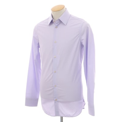 【中古】グッチ GUCCI コットン ジャガード GGロゴ レギュラーカラー ドレスシャツ パープル【サイズ37】【メンズ】