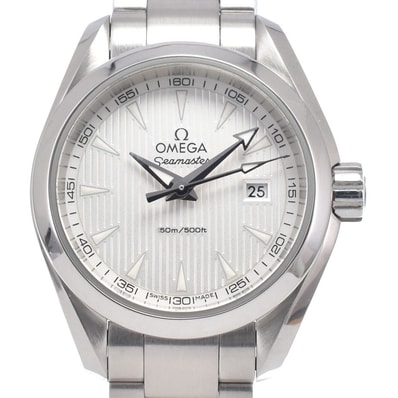 オメガ OMEGA 231.10.30.60.02.001 シーマスター アクアテラ デイト シルバー クォーツ レディース 美品 腕時計 I#150566