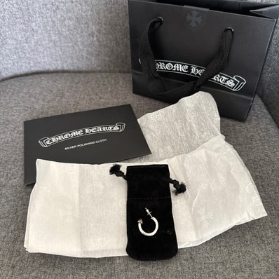 Chrome Hearts Hoop Plain Earrings "Silver"