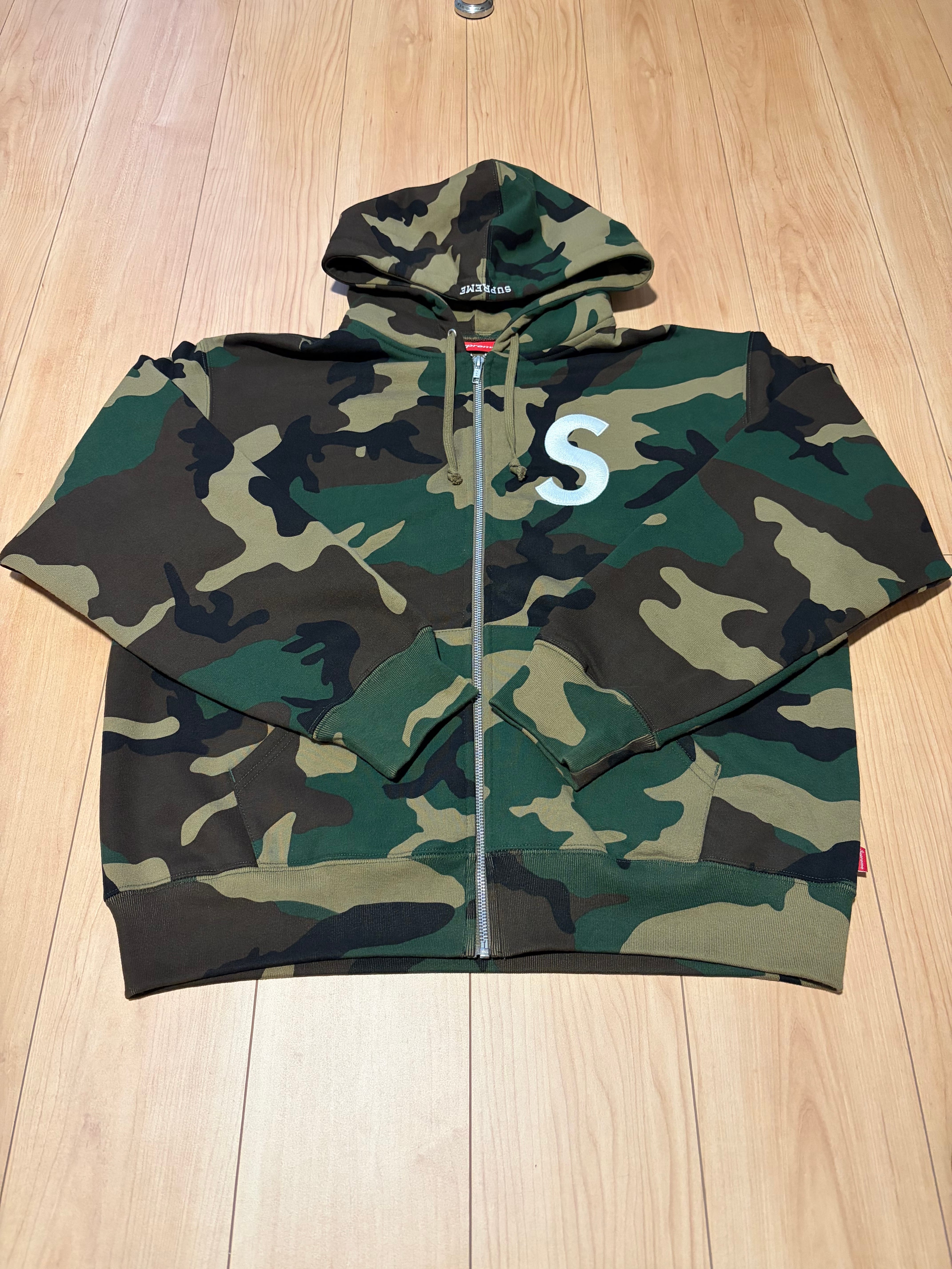 Supreme S Logo Zip Up Hooded Sweatshirt (25FW) "Woodland Camo"