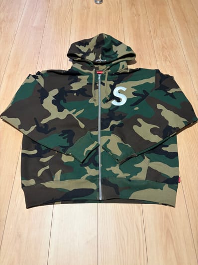 Supreme S Logo Zip Up Hooded Sweatshirt (25FW) "Woodland Camo"