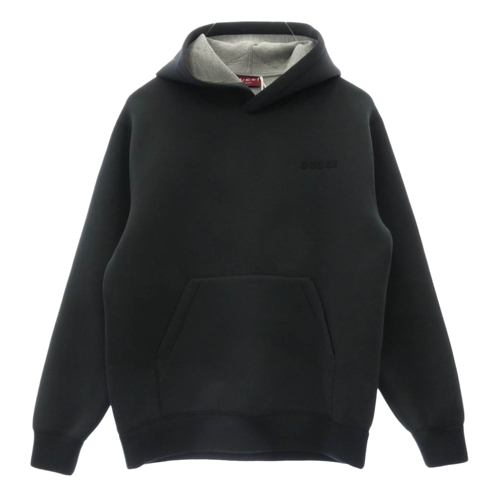 GUCCI グッチ パーカー 824343 XJG70 ジャージー フーディー スウェットシャツ プルオーバー パーカー ブラック系 M【中古】